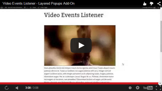 Video Events Listener - Layer-Popups für WordPress-Add-On