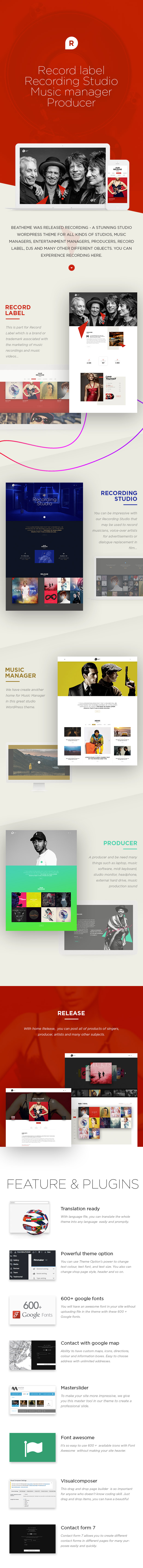 Recording Studio WordPress Template - DJ / Produzent / Musik / Soundtrack / Künstler / Unterhaltung