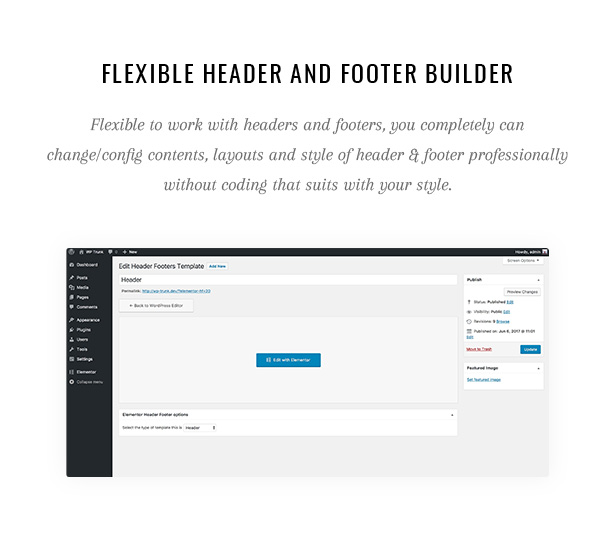 Pecil Flexible Header und Footer Builder