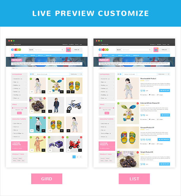 VG Fiora - WooCommerce-WordPress-Template für Kids Store