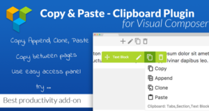 Copy & Paste / Clipboard Plugin für Visual Composer