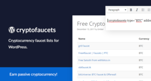 Cryptocurrency-Wasserhahnliste für WordPress