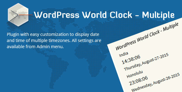 Wordpress Add-On Plugin WordPress World Clock – Multiple