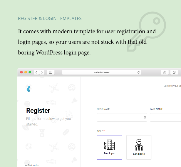Registrieren Sie sich auf Login-Seitenvorlagen