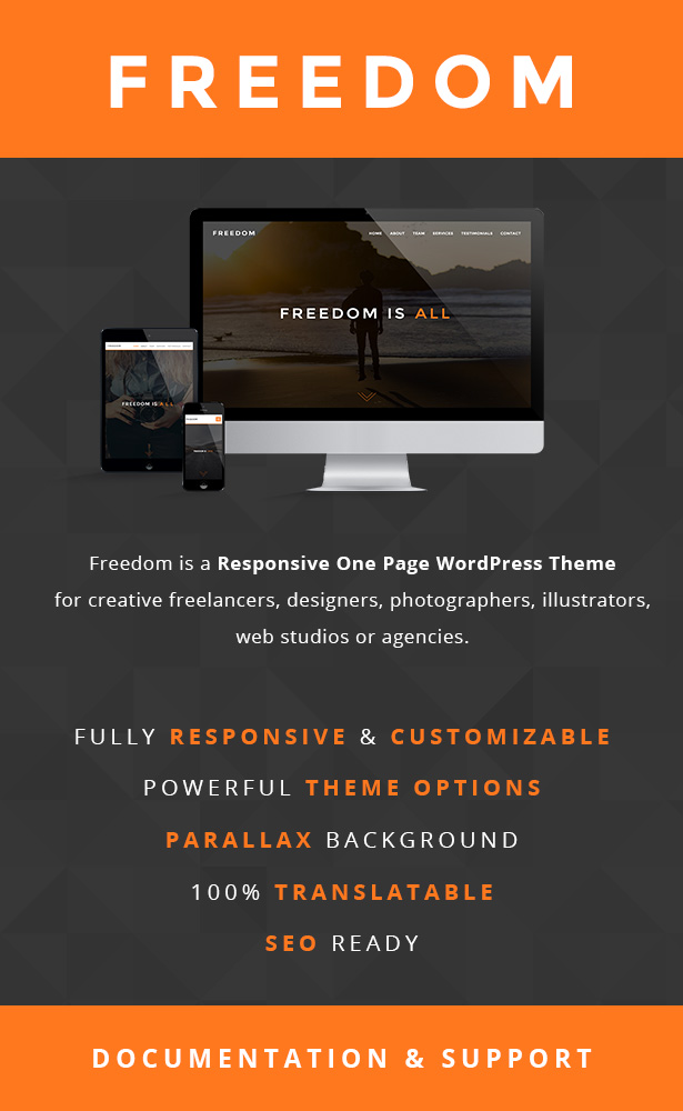 Freiheit - Responsive One Page WordPress Layout
