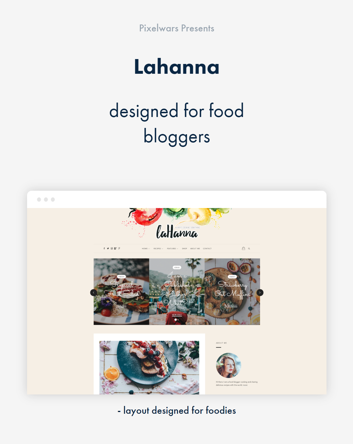 Artikel von Pixelwars - Lahanna WordPress Food Blog Layout für Food Blogger