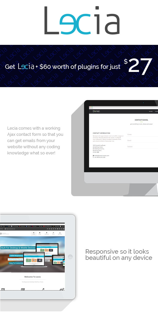 Lecia Das Responsive Bootstrap-WordPress-Vorlage