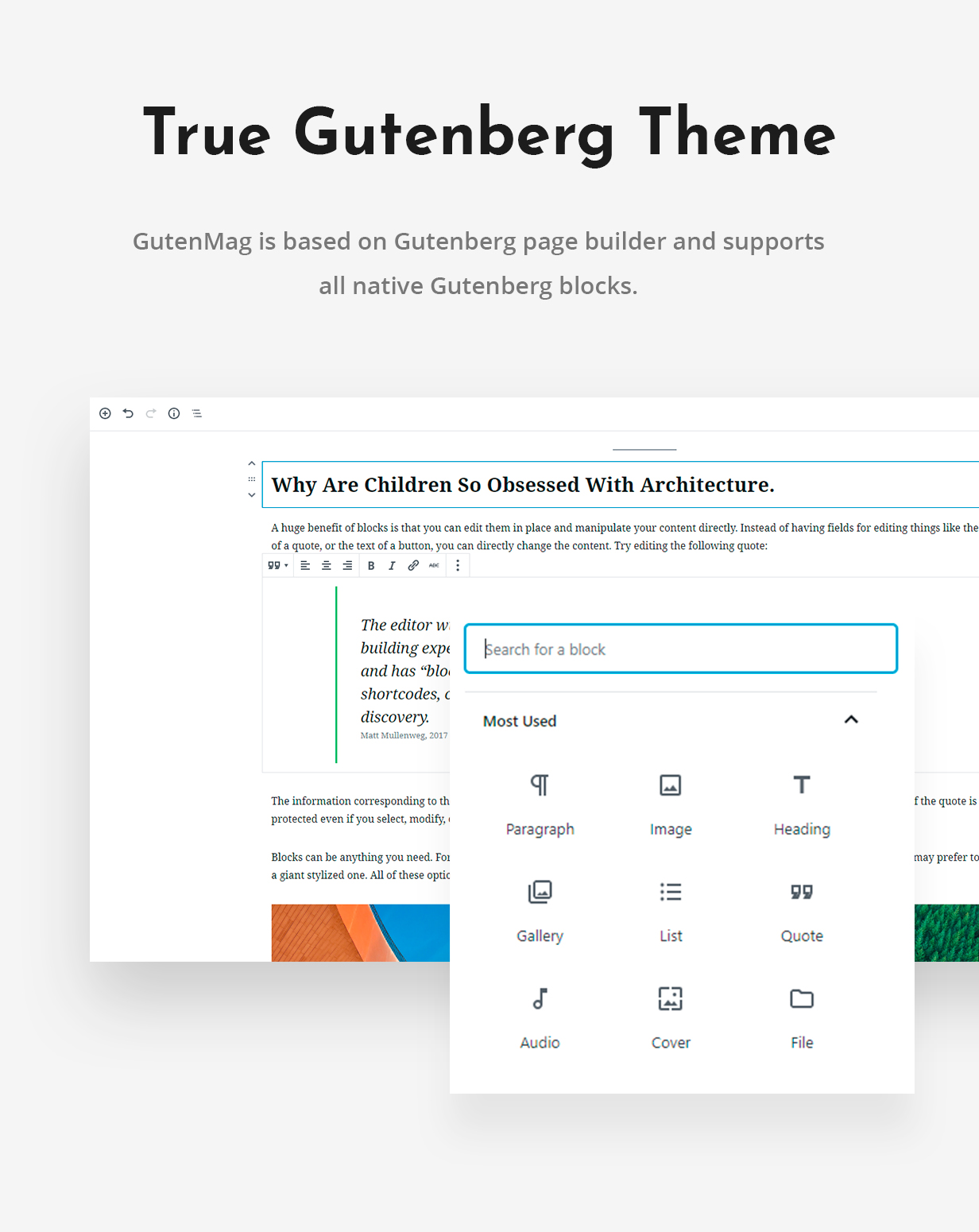 Gutenberg WordPress Layout
