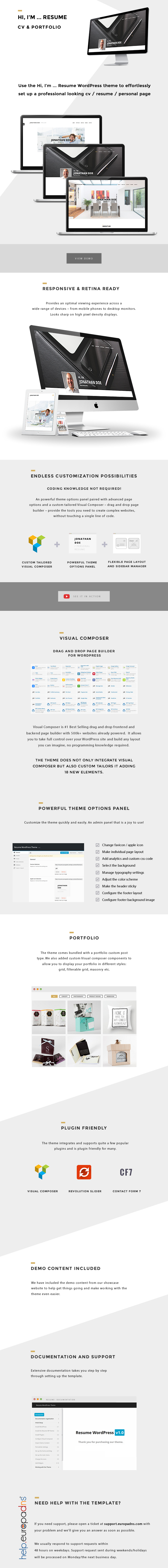 Hallo, ich bin - Responsive Resume / CV WordPress Layout 