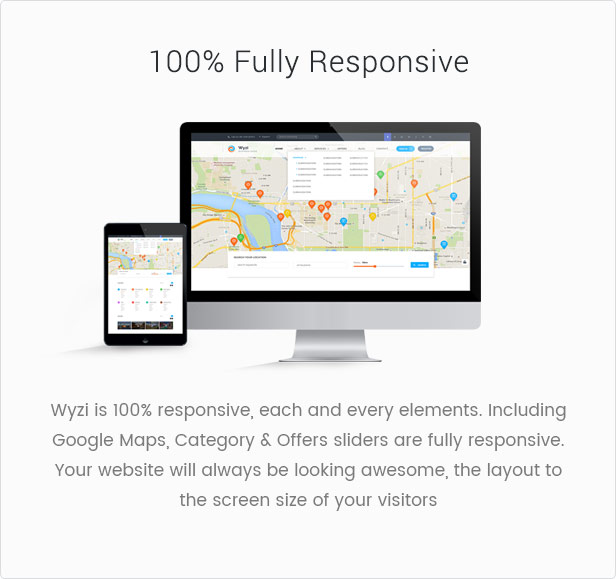 Wyzi Business Finder Social Directory ist ein Responsive WordPress-Layout