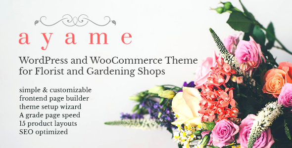 Wordpress Shop Template Ayame - WordPress and WooCommerce Theme for Florist and Gardening Shops