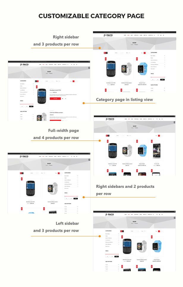 Paco - Responsive WooCommerce WordPress Template - Kategorieseite