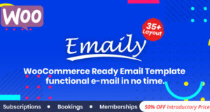 Emaily | Responsive E-Mail-Vorlage von WooCommerce + Abonnements + Buchungen + Mitgliedschaften kompatibel