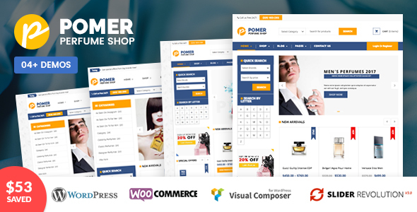 VG Pomer - Parfümgeschäft WooCommerce WordPress Layout