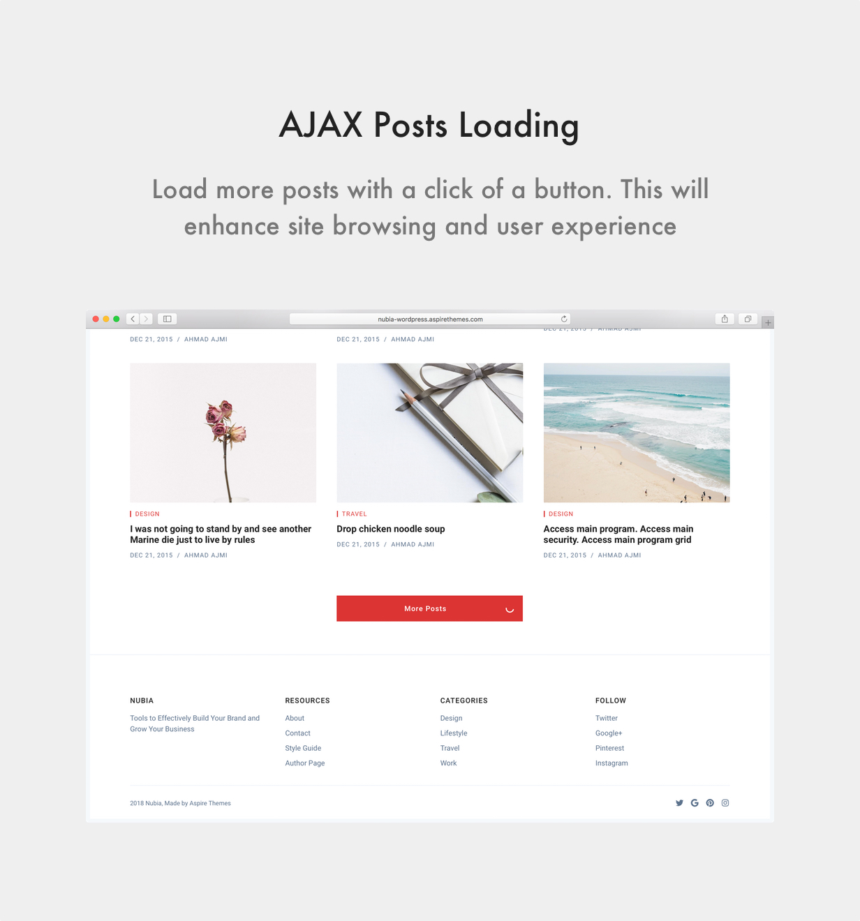 Nubia WordPress Vorlage AJAX Beiträge