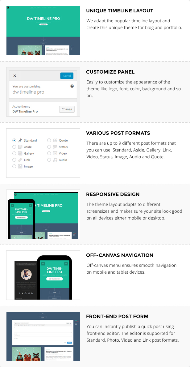 DW Timeline Pro - Reponsive Timeline WordPress-Vorlage - 1