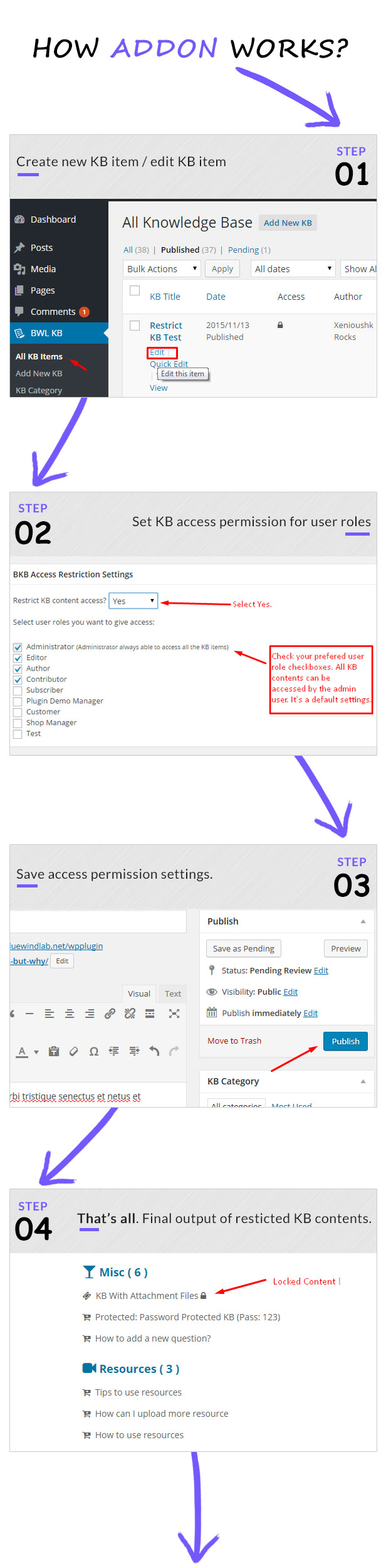 Einschränken des KB-Zugriffs durch Benutzerrollen-Addon - 5