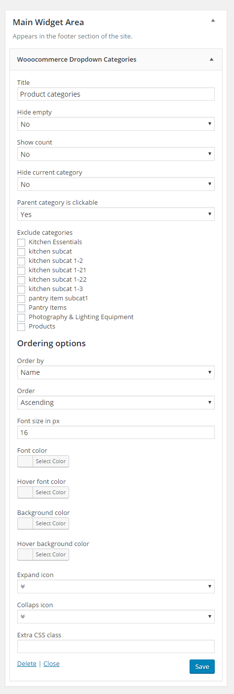 Dropdown für Woocommerce-Kategorien - 5