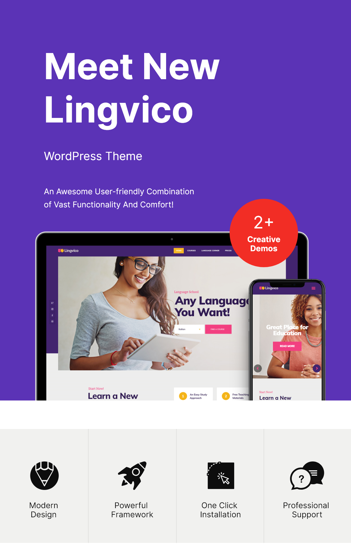 Lingvico | Sprachenzentrum und Schulungskurse WordPress Layout - 2