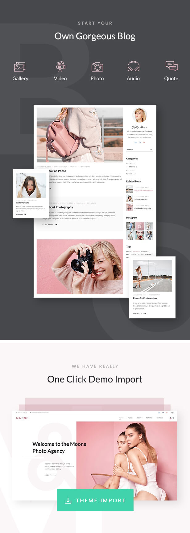 Moone - Fotografie Portfolio WordPress Layout - 4