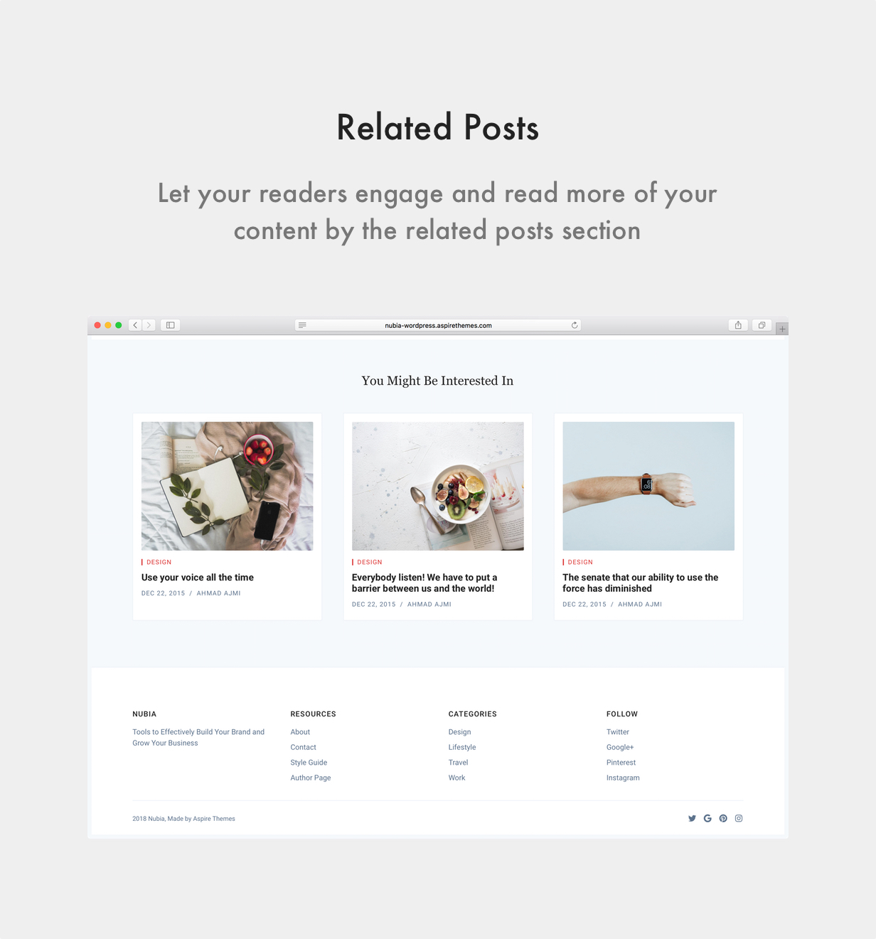 Nubia WordPress Vorlage Verwandte Beiträge