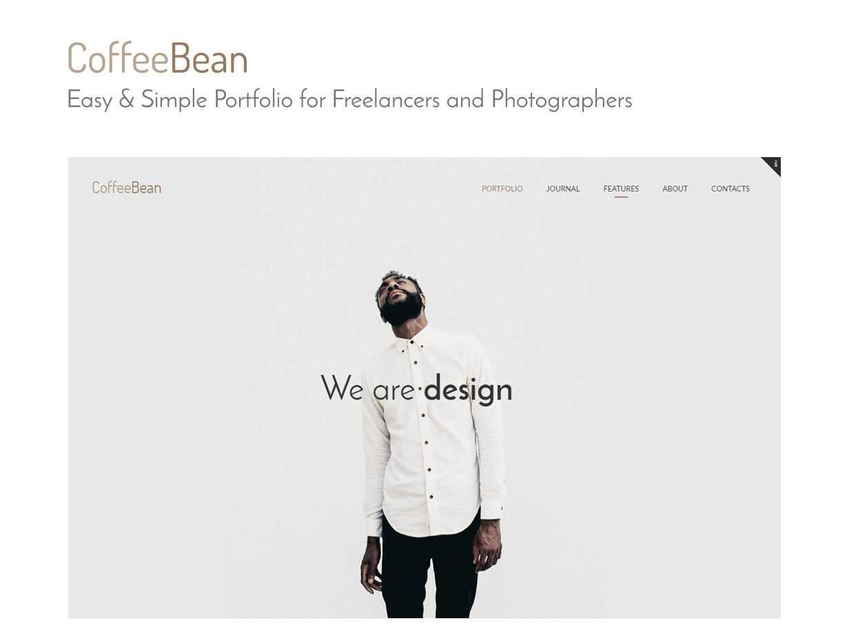 CoffeeBean - Einfaches und einfaches Portfolio für Freiberufler, Studios und Fotografen - 1