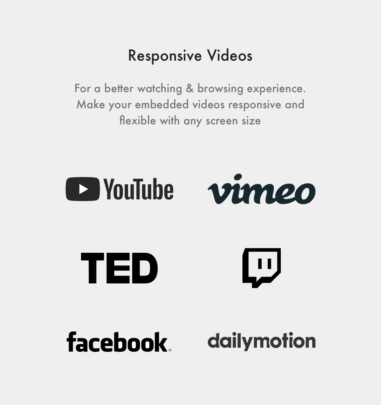 Nubia WordPress Vorlage Responsive Videos (YouTube, Vimeo, Twitch und TED)