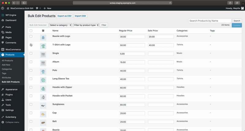 WooCommerce Bulk Produktpreise bearbeiten - 4