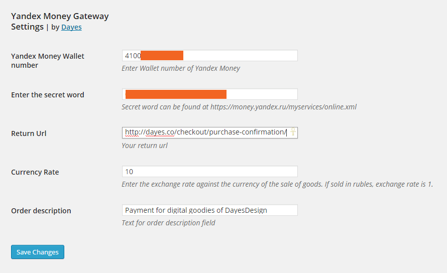 Yandex Money Payment Gateway für EDD - 4