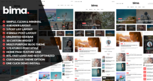 Bima – Modernes und sauberes WordPress Blog Vorlage