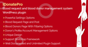 IDonatePro – WordPress-Plugin für Blutanfrage- und Blutspendenmanagementsystem