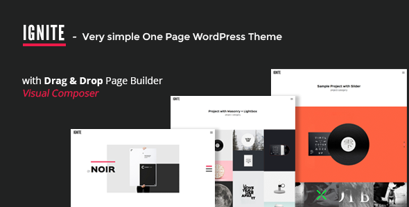 Wordpress Kreativ Template IGNITE - Simple One Page Creative WordPress Theme