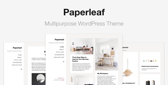 Wordpress Blog Template Paperleaf - Multipurpose Minimal WordPress Theme
