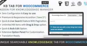 Registerkarte "KB" für WooCommerce – Knowledge Base Addon