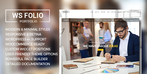WordPress-Template für WS Folio - Responsive Portfolio - Agentur zweigelb