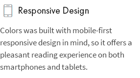 Responsive Design: Colors wurde für Mobile-First-Responsive-Designs entwickelt und bietet ein angenehmes Leseerlebnis auf Smartphones und Tablets.