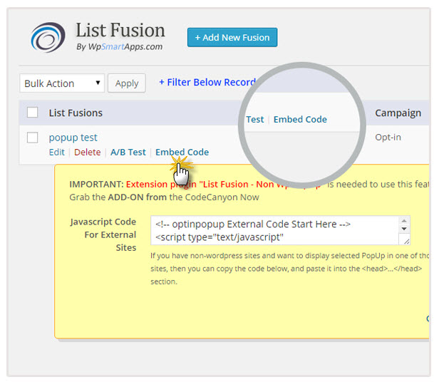 List Fusion Non WP PopUp - 7