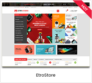 EtroStore - Elektrogeschäft WooCommerce WordPress Layout