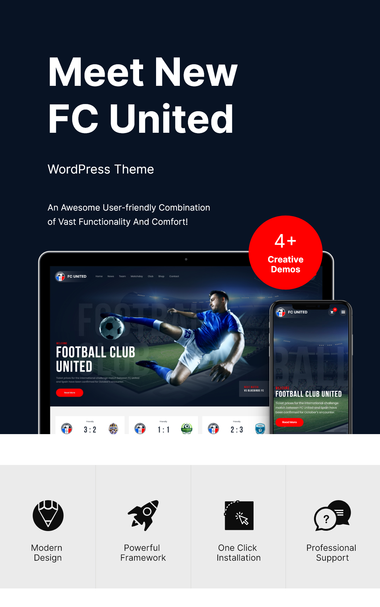 FC United | Fußball, Fußball WordPress-Sportthema - 2