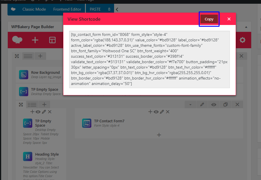 Ultimate Clipboard und View Shortcode Addon für WPBakery Page Builder (früher Visual Composer) - 6