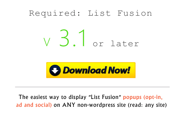 List Fusion Non WP PopUp - 1
