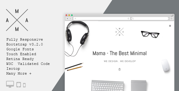 MAMA – Kreatives Minimal-Portfolio-WordPress-Theme