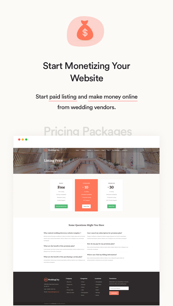 Weddingcity - Verzeichnis und Auflistung WordPress Vorlage