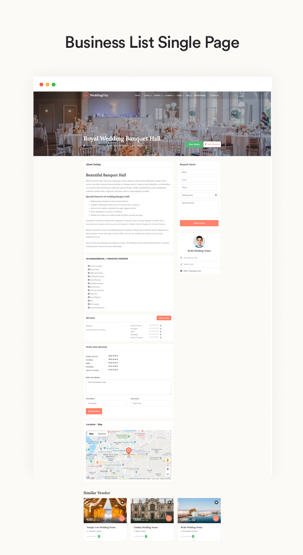 Weddingcity - Verzeichnis und Auflistung WordPress Vorlage