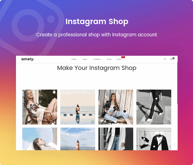 Fashion WooCommerce WordPress Template - Instagram-Shop