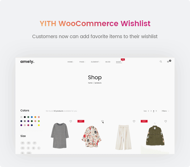 Mode WooCommerce WordPress Template - YITH WooCommerce Wunschliste
