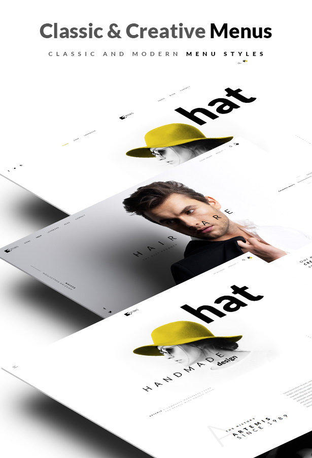Artemis WooCommerce WordPress Template Menüstil