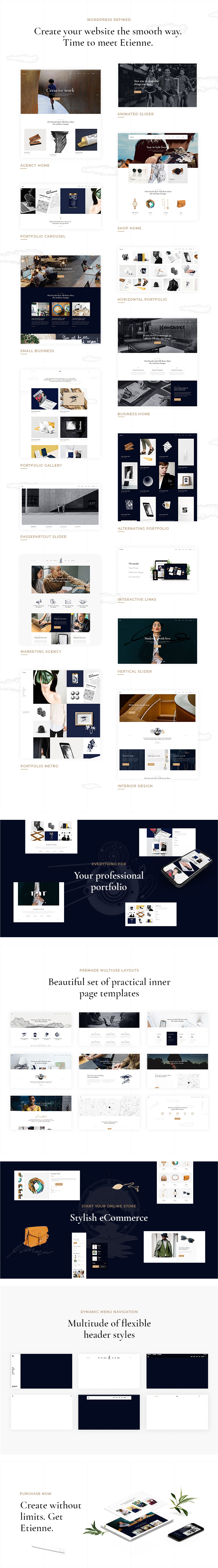 Etienne - Verfeinertes Mehrzweck-WordPress-Vorlage - 1