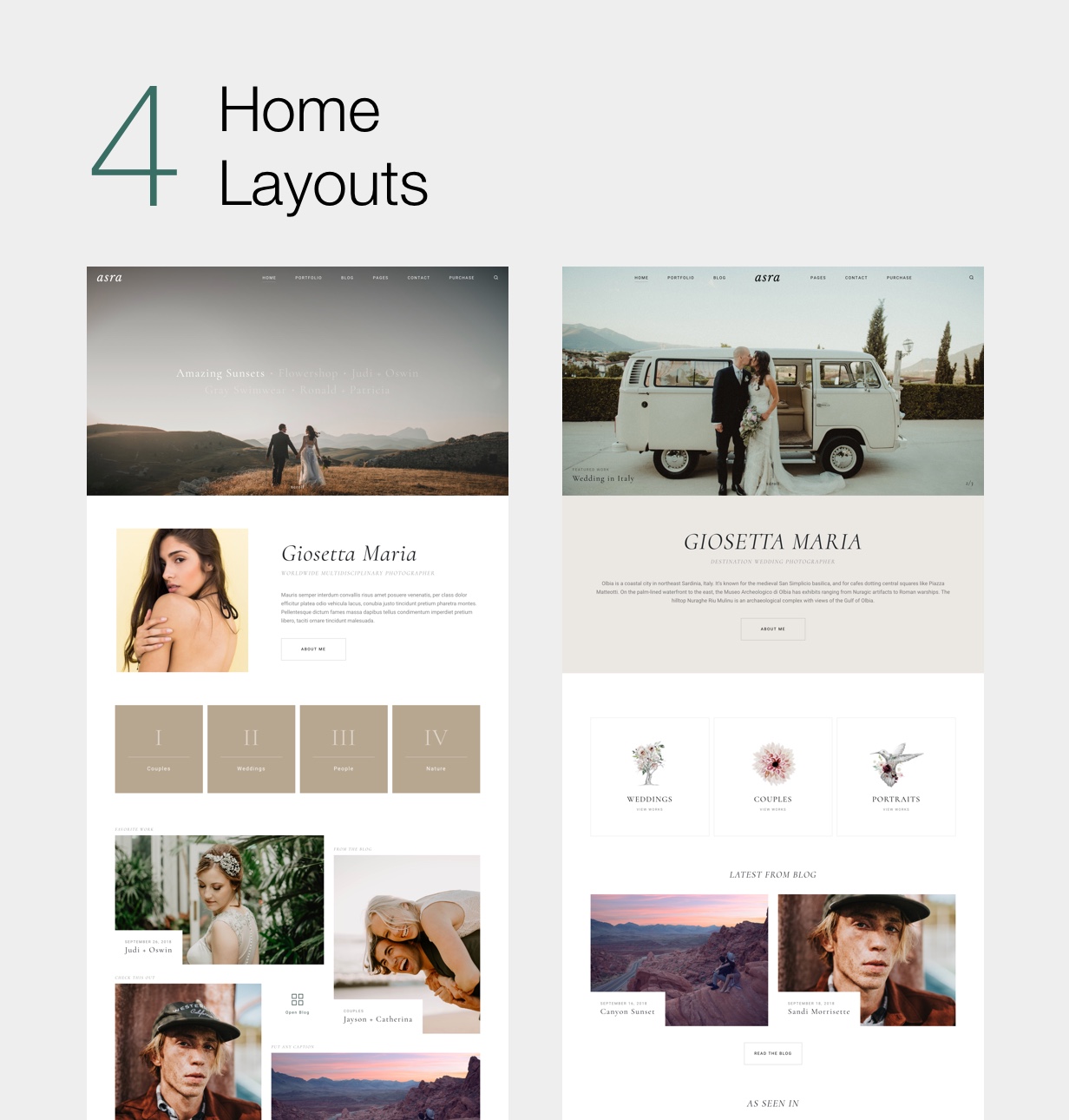 Asra - Minimalistisches Fotografieportfolio WordPress Template - 5
