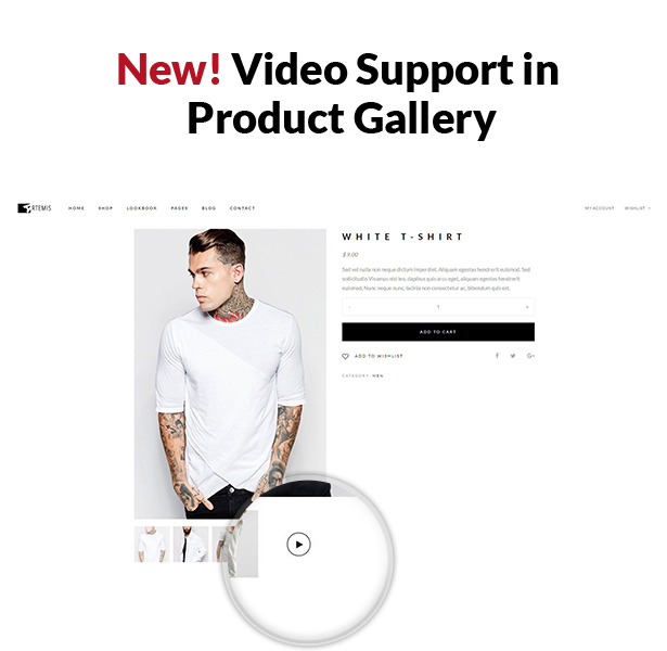 Artemis WooCommerce WordPress Template Video-Unterstützung